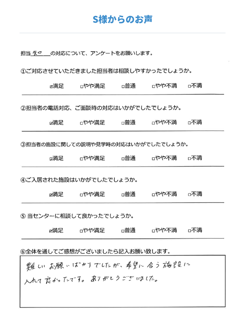 ご利用いただいた皆様からの声